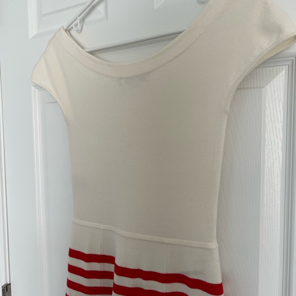 SALE!!! Boden Cream & Orange  Striped Skirt Knit Fit & Flare Sweater Dress US 2